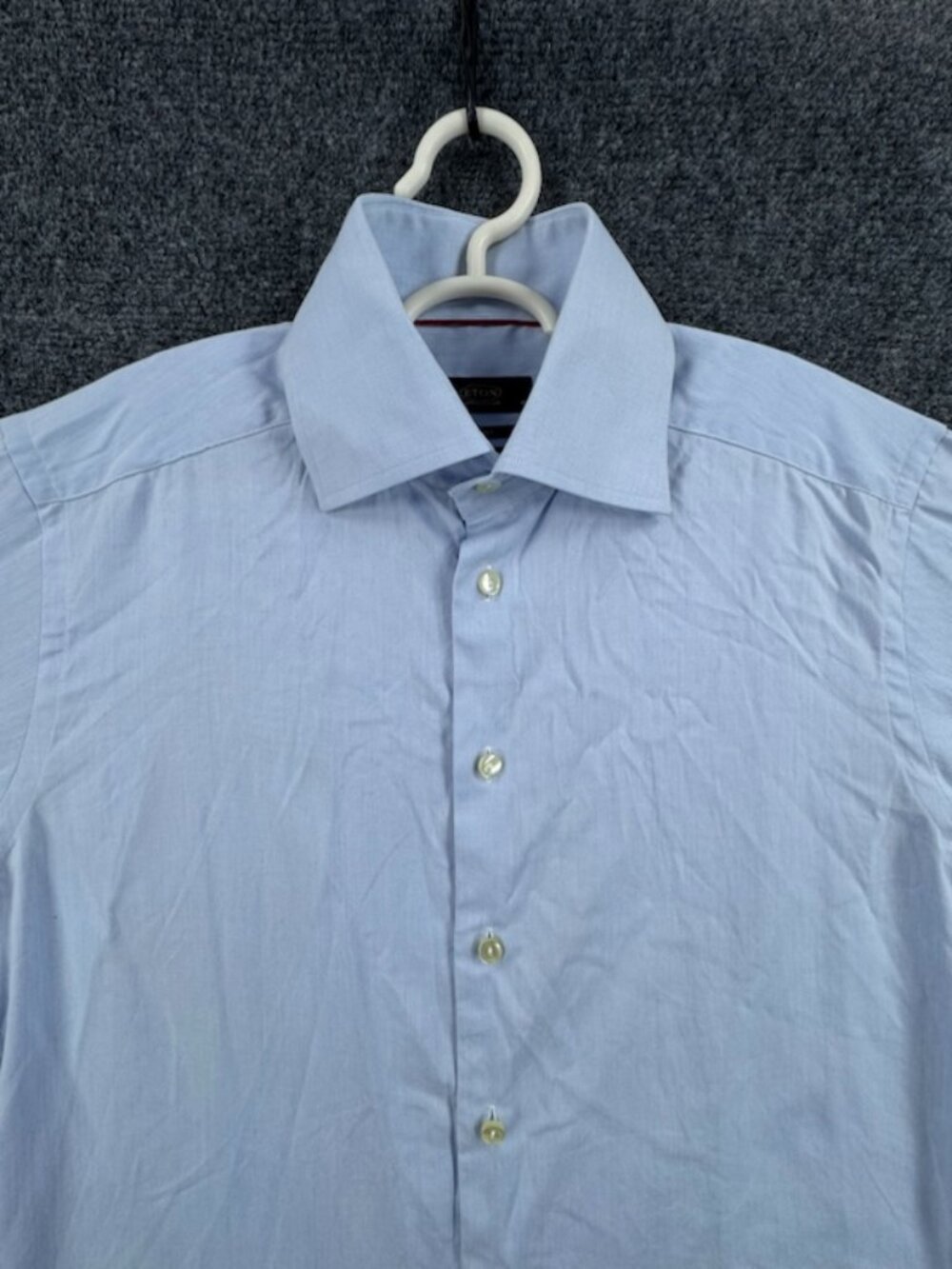 Eton Slim 15.75 Blue Extra Long Sleeve Shirt Button Up Office Premium Mens Solid